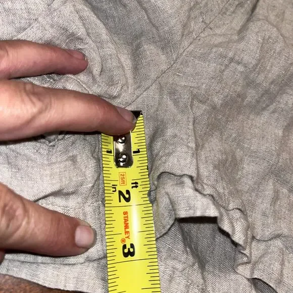 J Crew shorts Small Khaki Linen Pull on elastic waist Pockets Womens Breathable - Picture 5 of 5